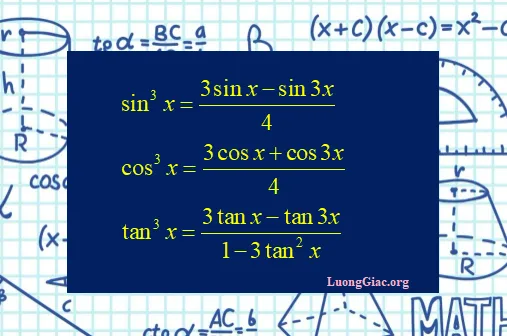 Bài tập công thức hạ bậc 3 lượng giác