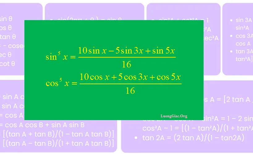 bài tập công thức hạ bậc 5 lượng giác