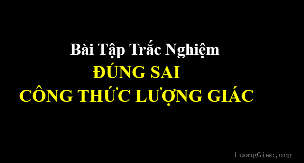 19 bài tập trắc nghiệm đúng sai công thức lượng giác
